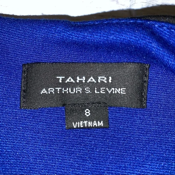 Tahari Black and Royal Blue Colorblock Sheath Dress - Picture 3 of 9